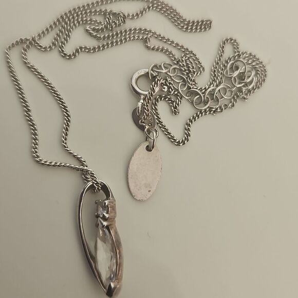 Simply Silver 925 Tear Drop Necklace Crystal - Picture 11 of 16